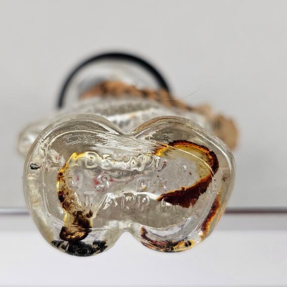 VTG glass Liore perfume bottle of dog in boater hat paper tag - Picture 7 of 7